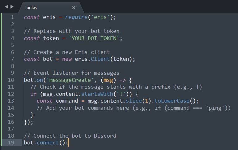 discord bot js code